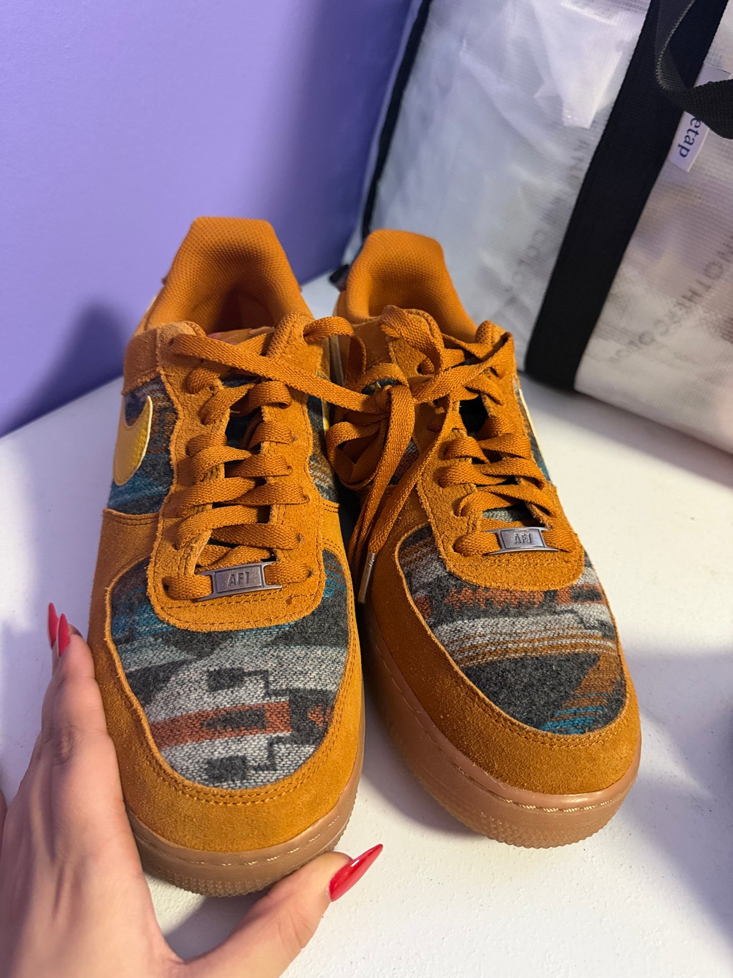 (9.5M/W11) Nike Air Force 1 Low N7 Pendleton CQ7308-700 Gold Suede Aztec Sulfur Dunk