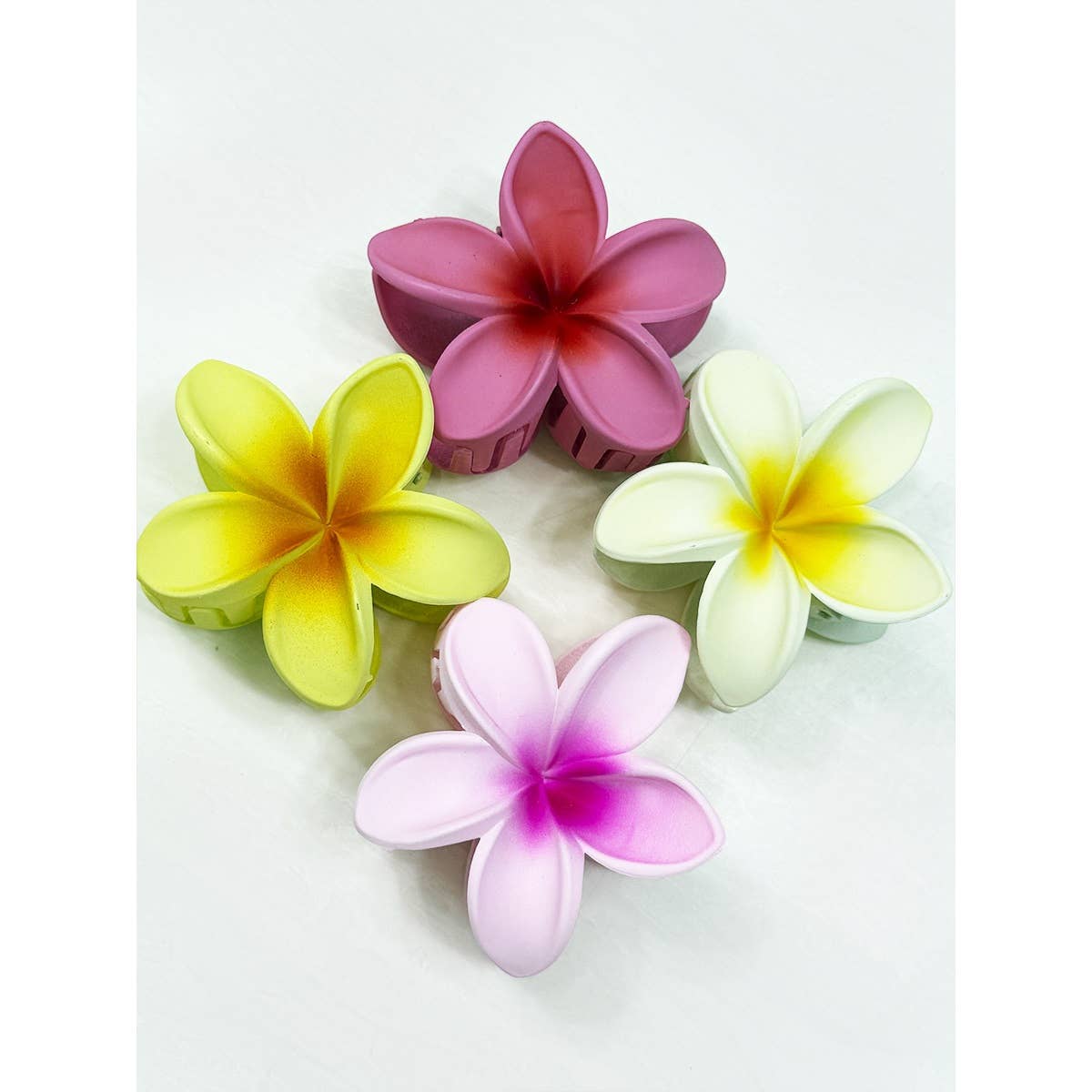 Matte Hawaiian Plumeria Hair Claw Clip