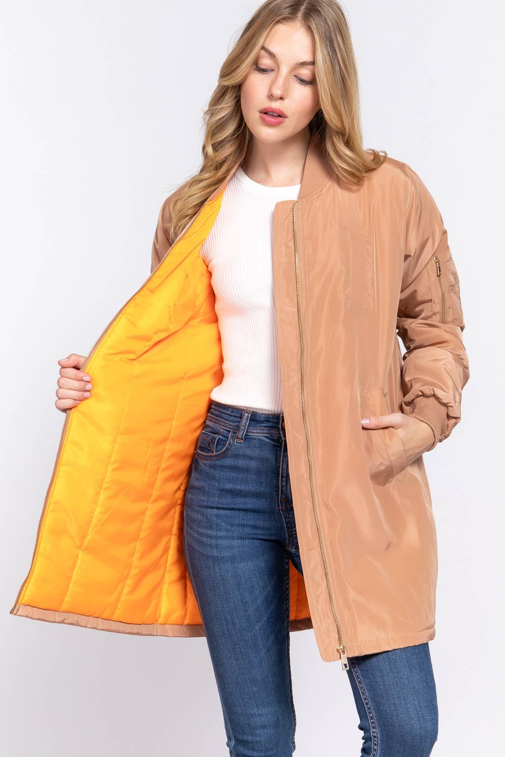 Long Line Bomber Jacket
