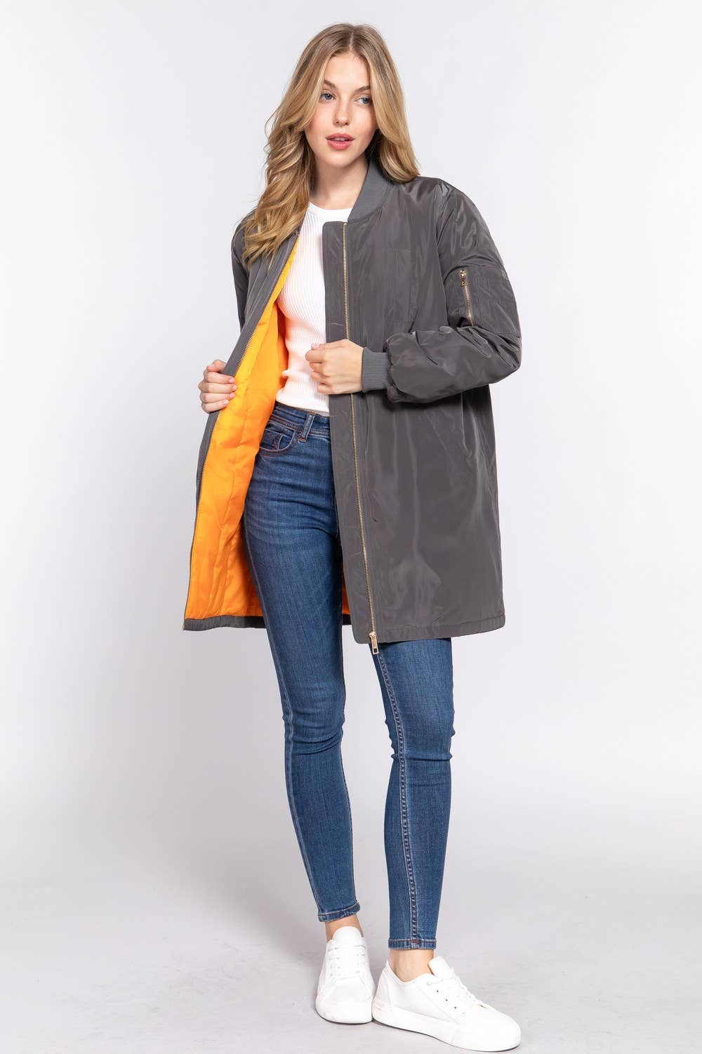 Long Line Bomber Jacket