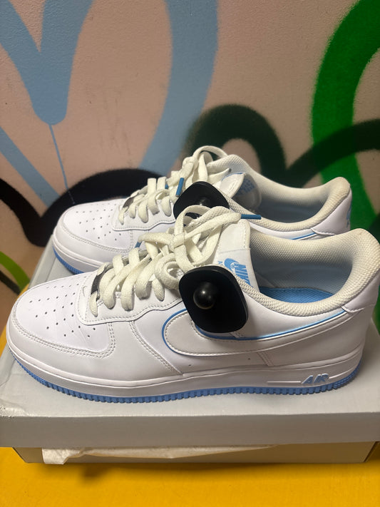 Nike Air Force 1 '07 sneakers in the White and University Blue colorway Size 11