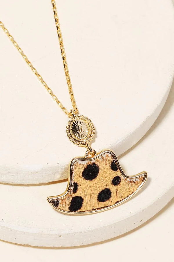 Faux Leather Leopard Designed Necklaces