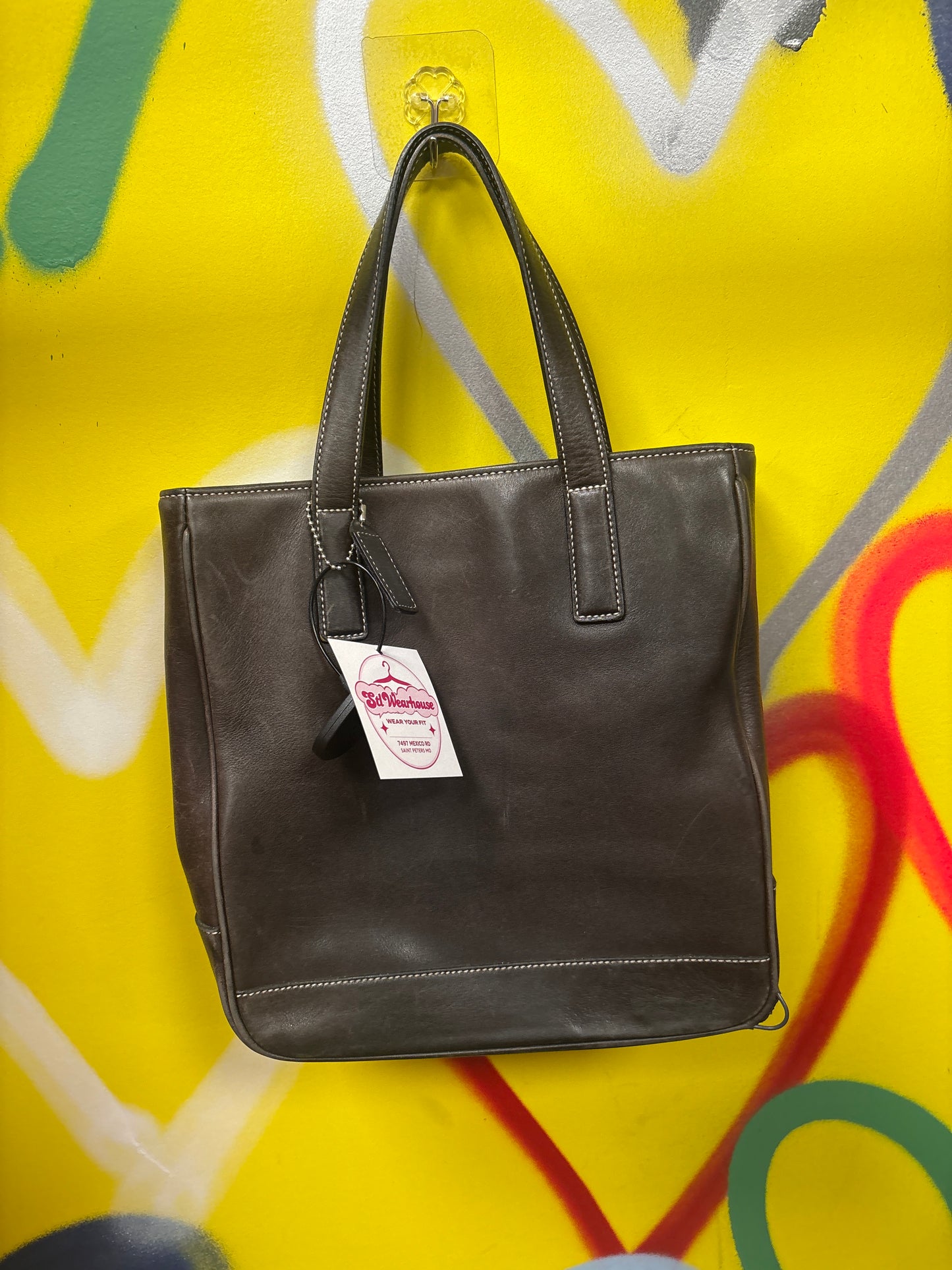 Coach vintage brown leather hampton tote bag