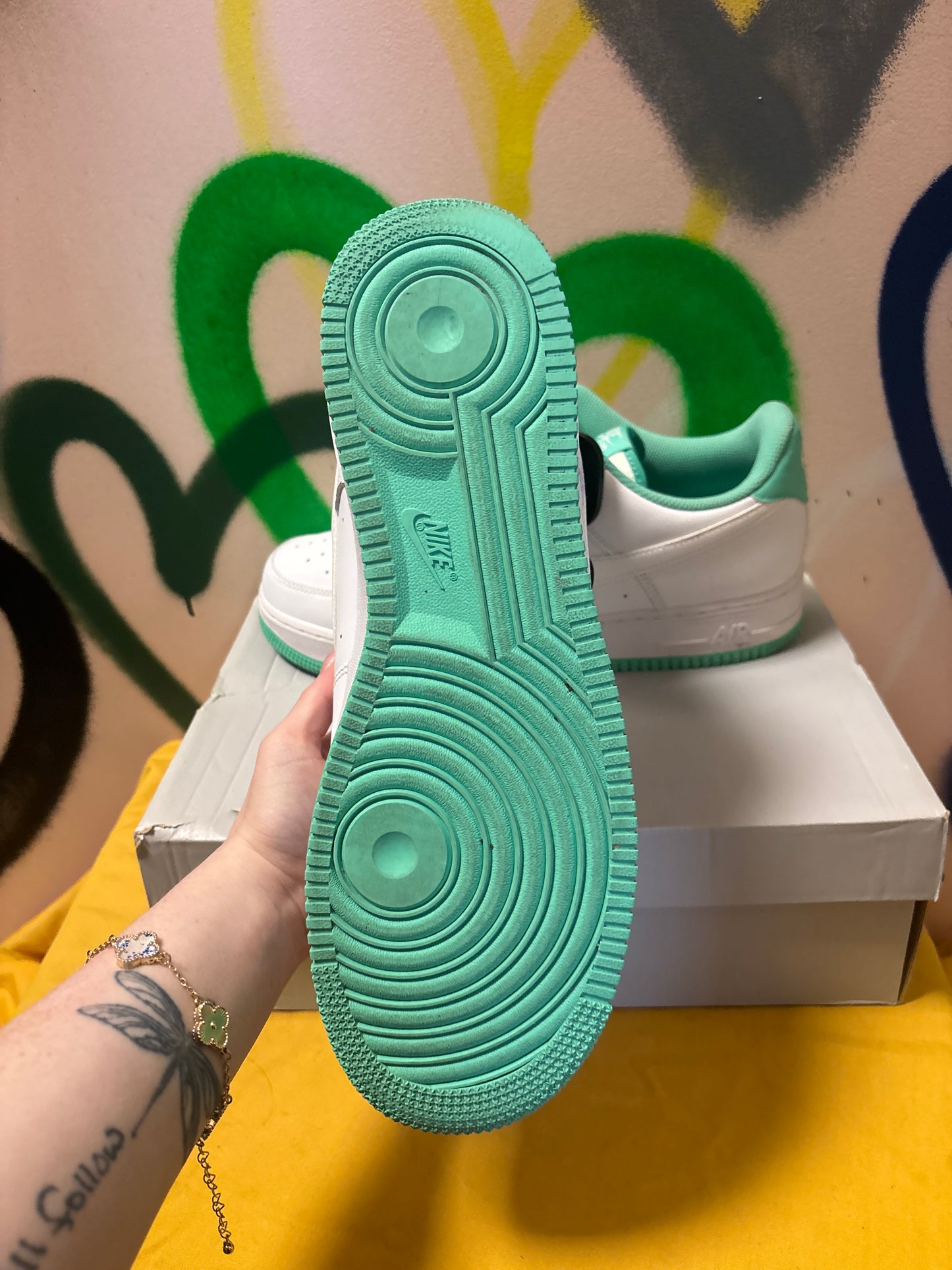 Nike Air Force 1 '07 Men's Shoes in the "White Light Menta" colorway Woman’s 12.5 Men’s 11