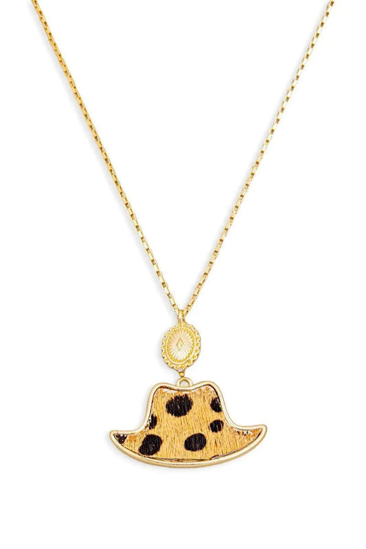 Faux Leather Leopard Designed Necklaces