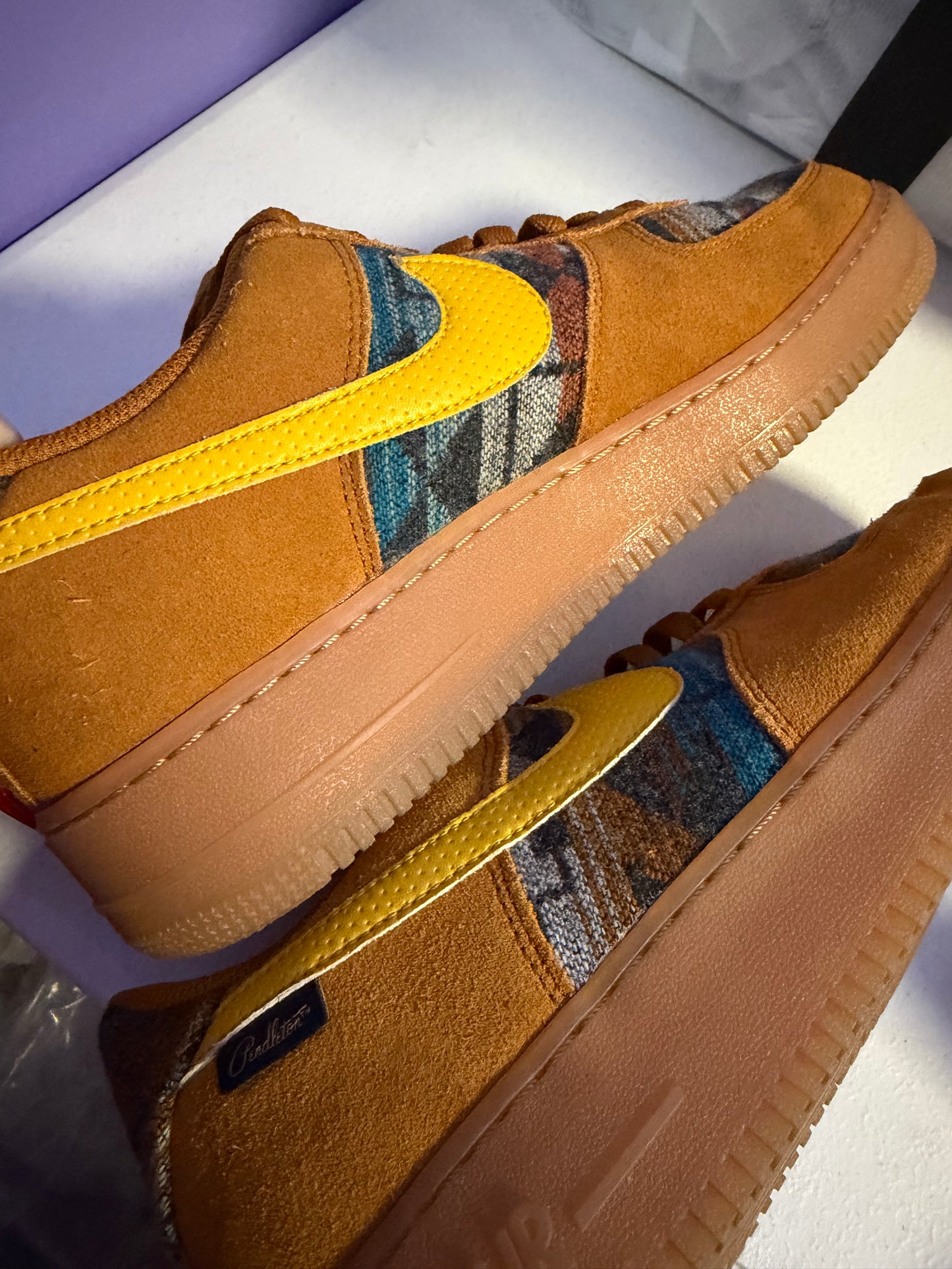 (9.5M/W11) Nike Air Force 1 Low N7 Pendleton CQ7308-700 Gold Suede Aztec Sulfur Dunk