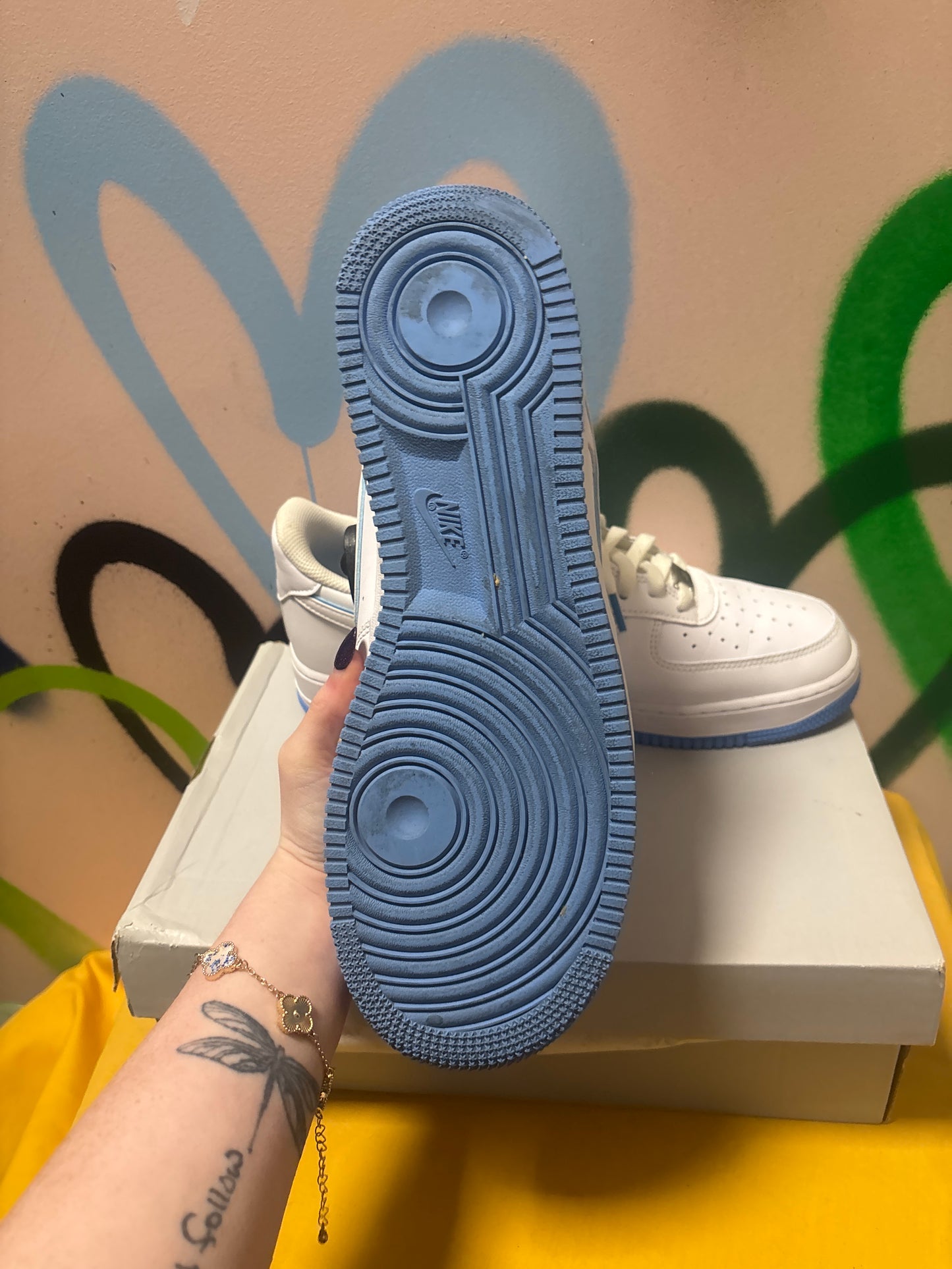Nike Air Force 1 '07 Low in the 'White University Blue' colorway Women’s 12.5 Men’s 11