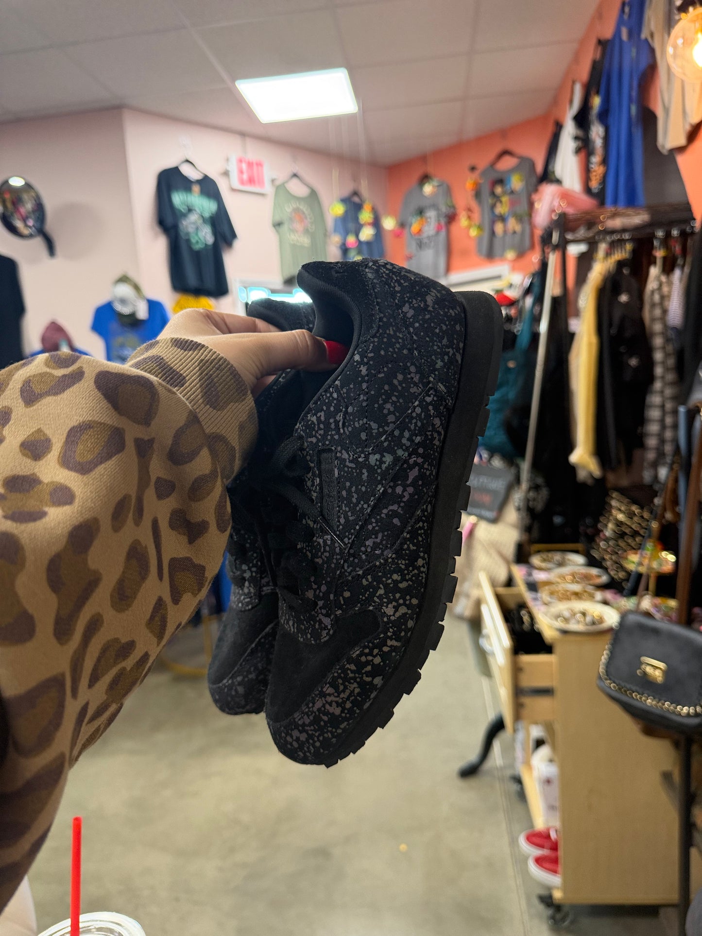 (6 WMN) Reebok Classic Leather IR BS7885 Black Suede Lifestyle