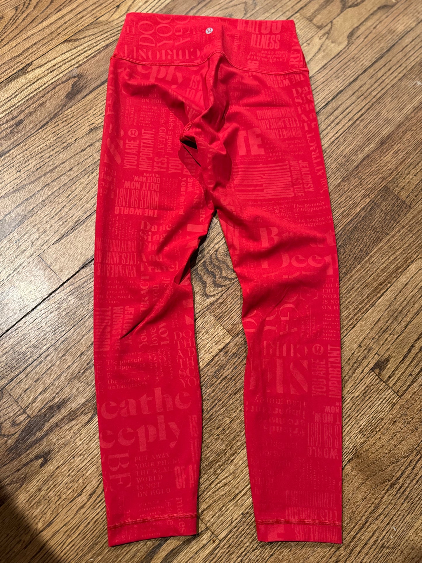 (SZ8) Lululemon Wunder Under High Rise Foil Dark Red
