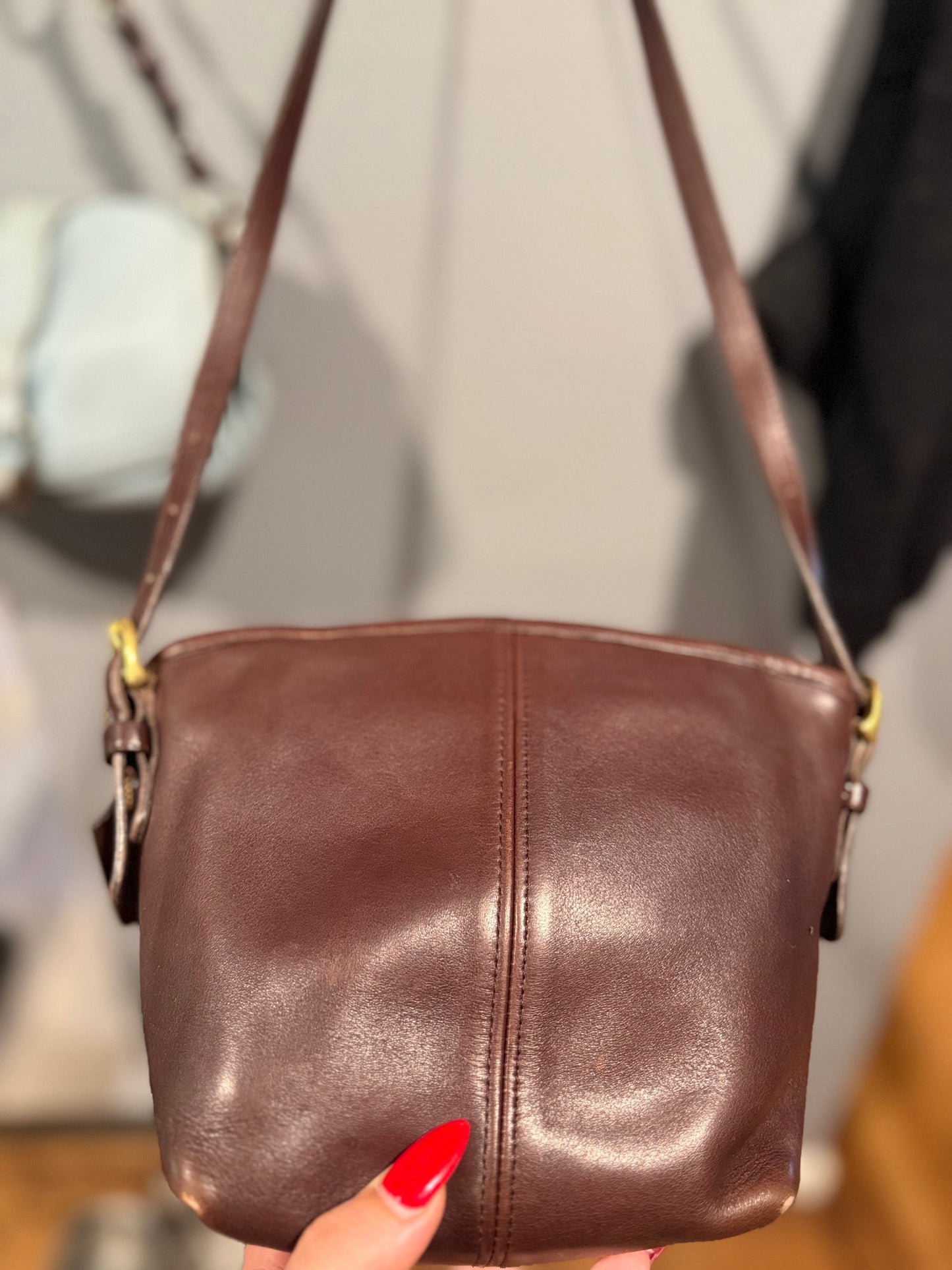 Extremely Rare Made In USA Old Coach 4107 Mini Shoulder Bag Mahogany Vintage **authenticated**