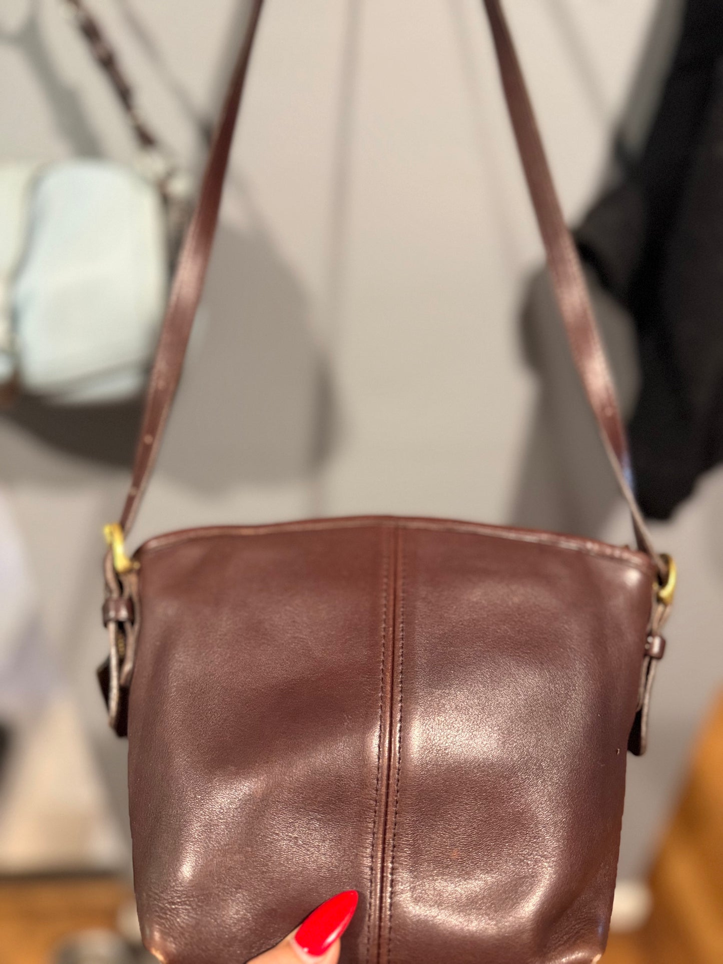 Extremely Rare Made In USA Old Coach 4107 Mini Shoulder Bag Mahogany Vintage **authenticated**