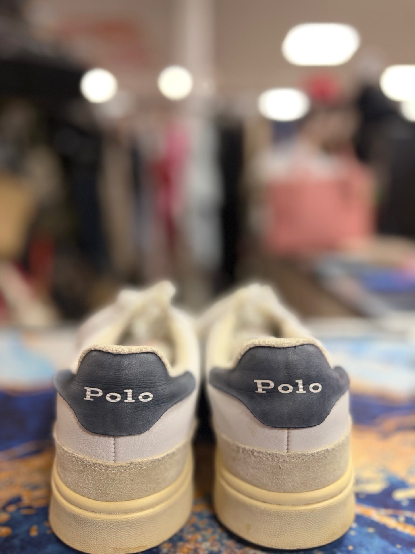 Polo Ralph Lauren Court Low White Suede Sneakers size 11 MENS