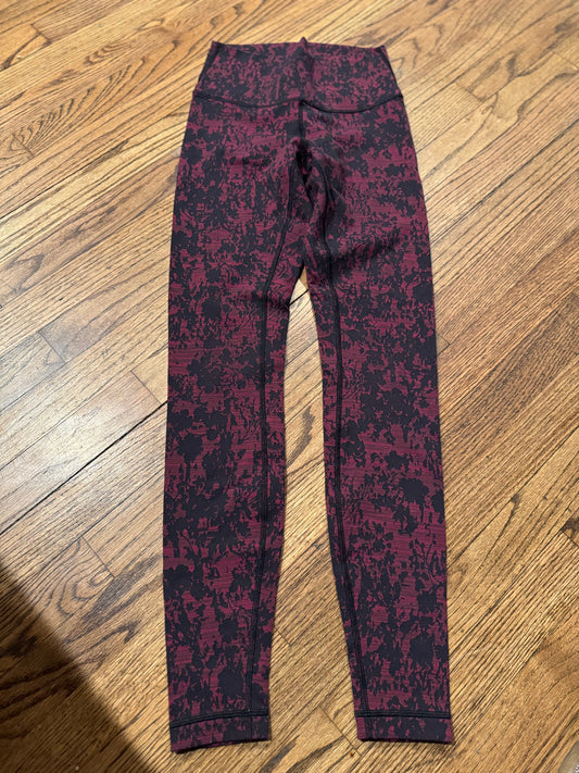 (6) Lululemon Wunder Hi Rise Scatter Blossom