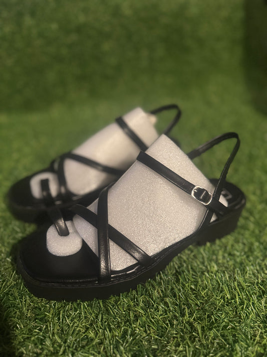 DIRTY LAUNDRY BLACK WEDGE SANDAL SIZE 8