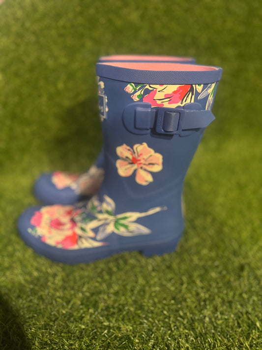 JOULES BLUE FLOWER RAIN BOOT