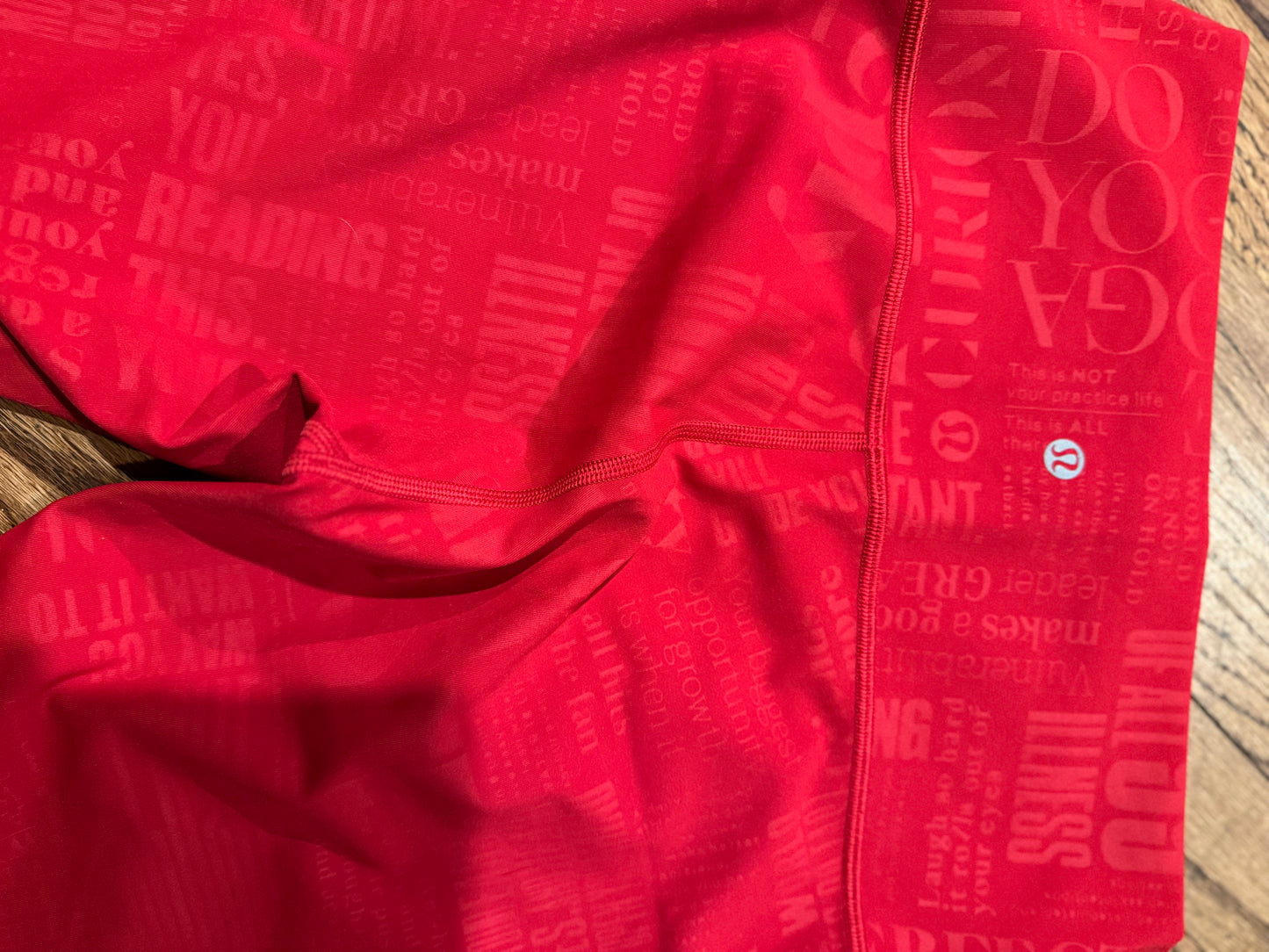 (SZ8) Lululemon Wunder Under High Rise Foil Dark Red