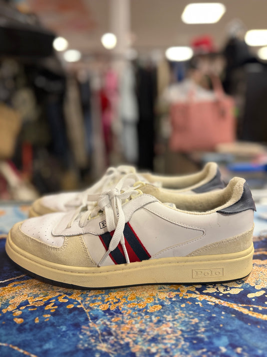 Polo Ralph Lauren Court Low White Suede Sneakers size 11 MENS