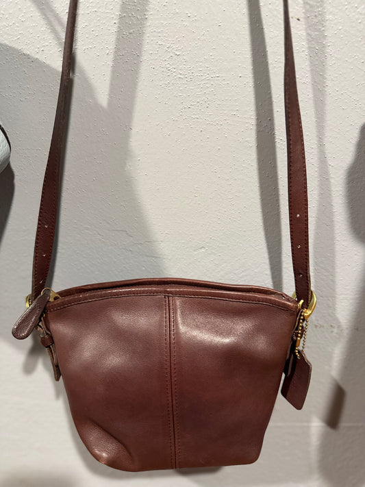 Extremely Rare Made In USA Old Coach 4107 Mini Shoulder Bag Mahogany Vintage **authenticated**