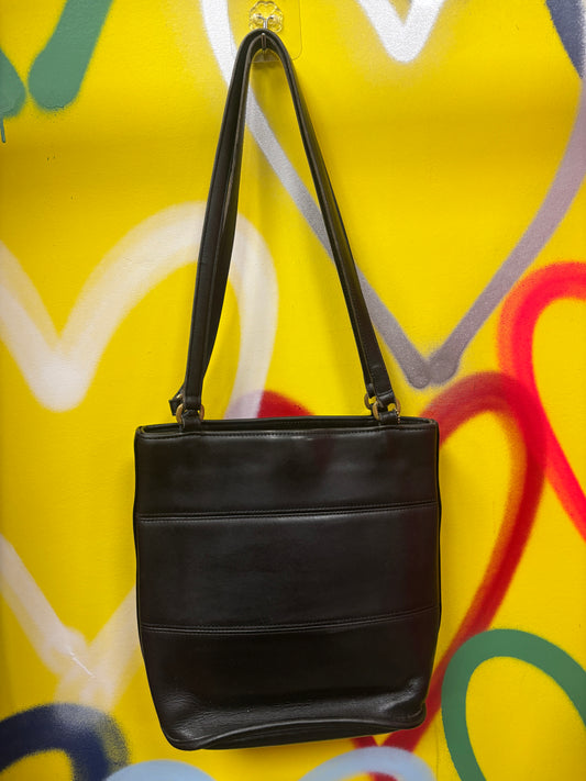 Vintage Coach Tribeca Shopper Tote, Black Leather