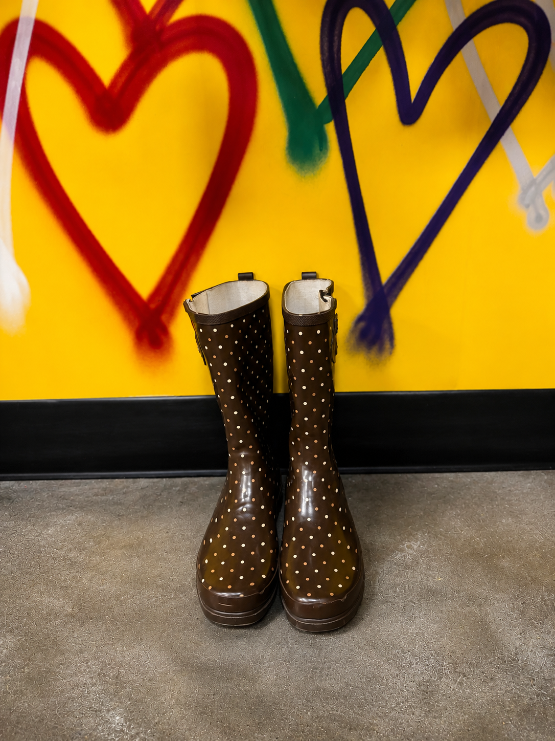 Western Chief Women's Rain Boots | Size 12 | Brown Polka Dot Footwear