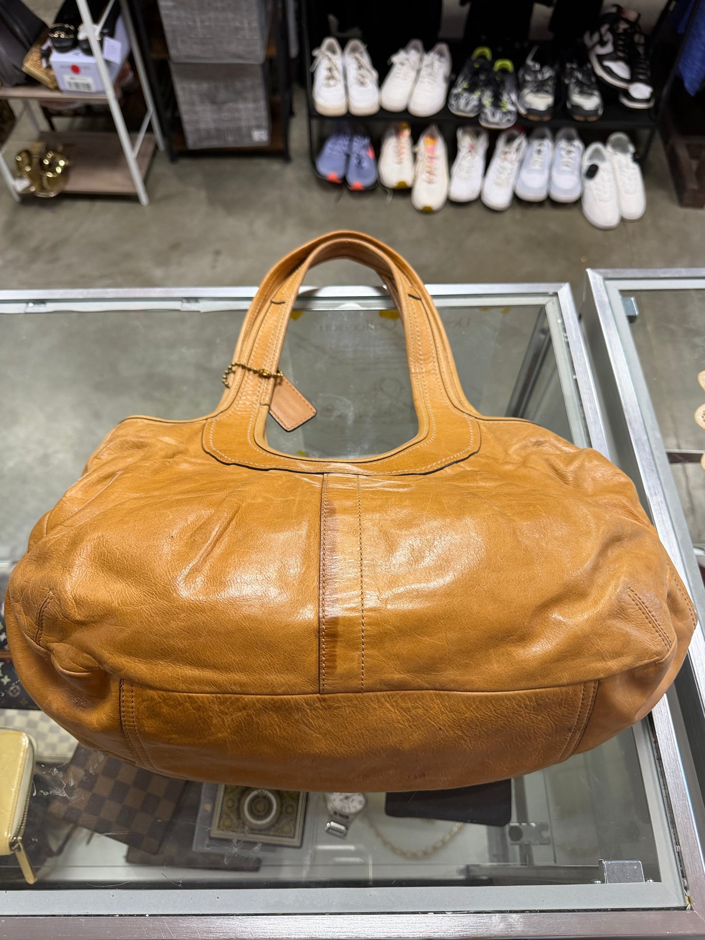 RARE Coach Ergo Signature Tattersal Kisslock leather purse **AUTHENTIC**