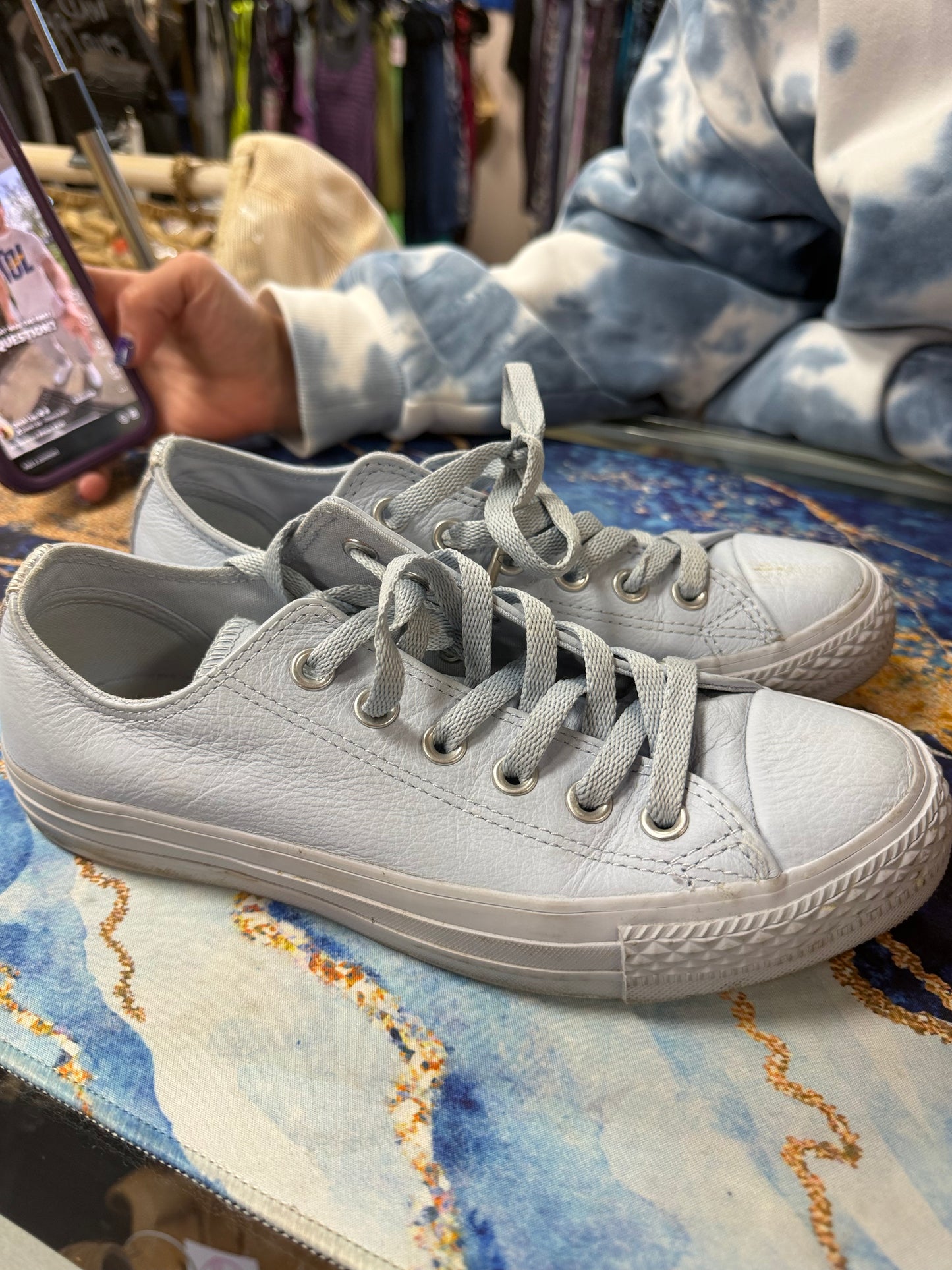 (M5/W7) Converse All Star Leather Blue “CHUCKS”