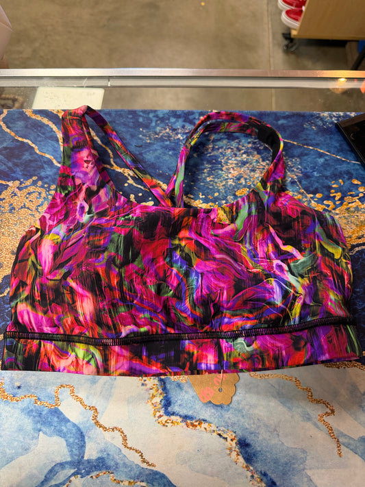Lululemon Energy Bra Hyper Flow Pink Multi size 8 Sports Top