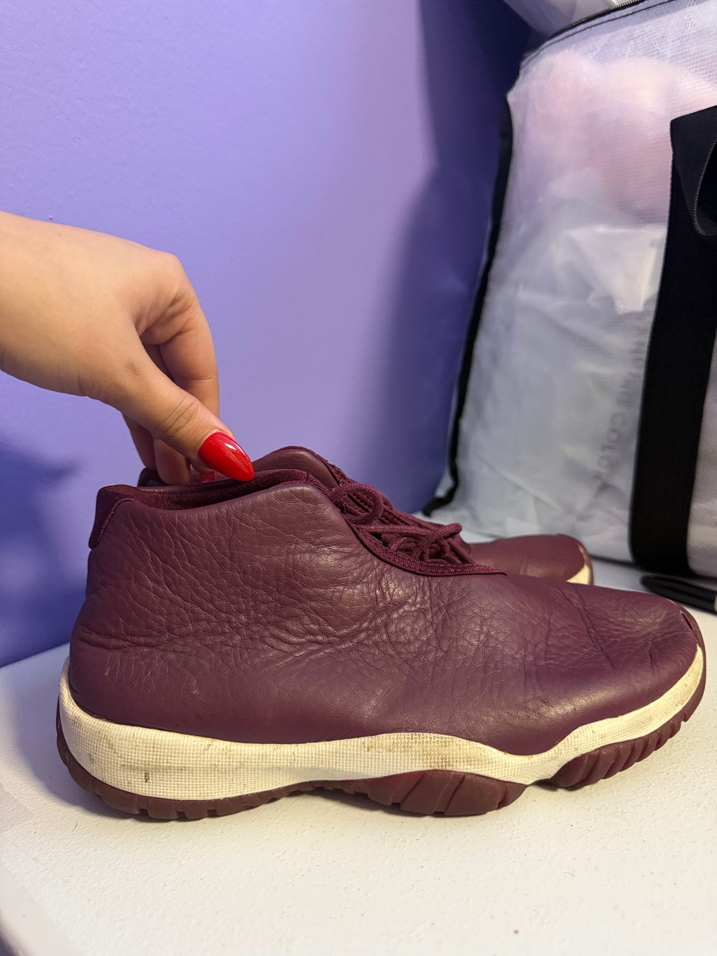 (7.5 WMNS) Nike Air Jordan Future Bordeaux Phantom Leather Sneakers Shoes