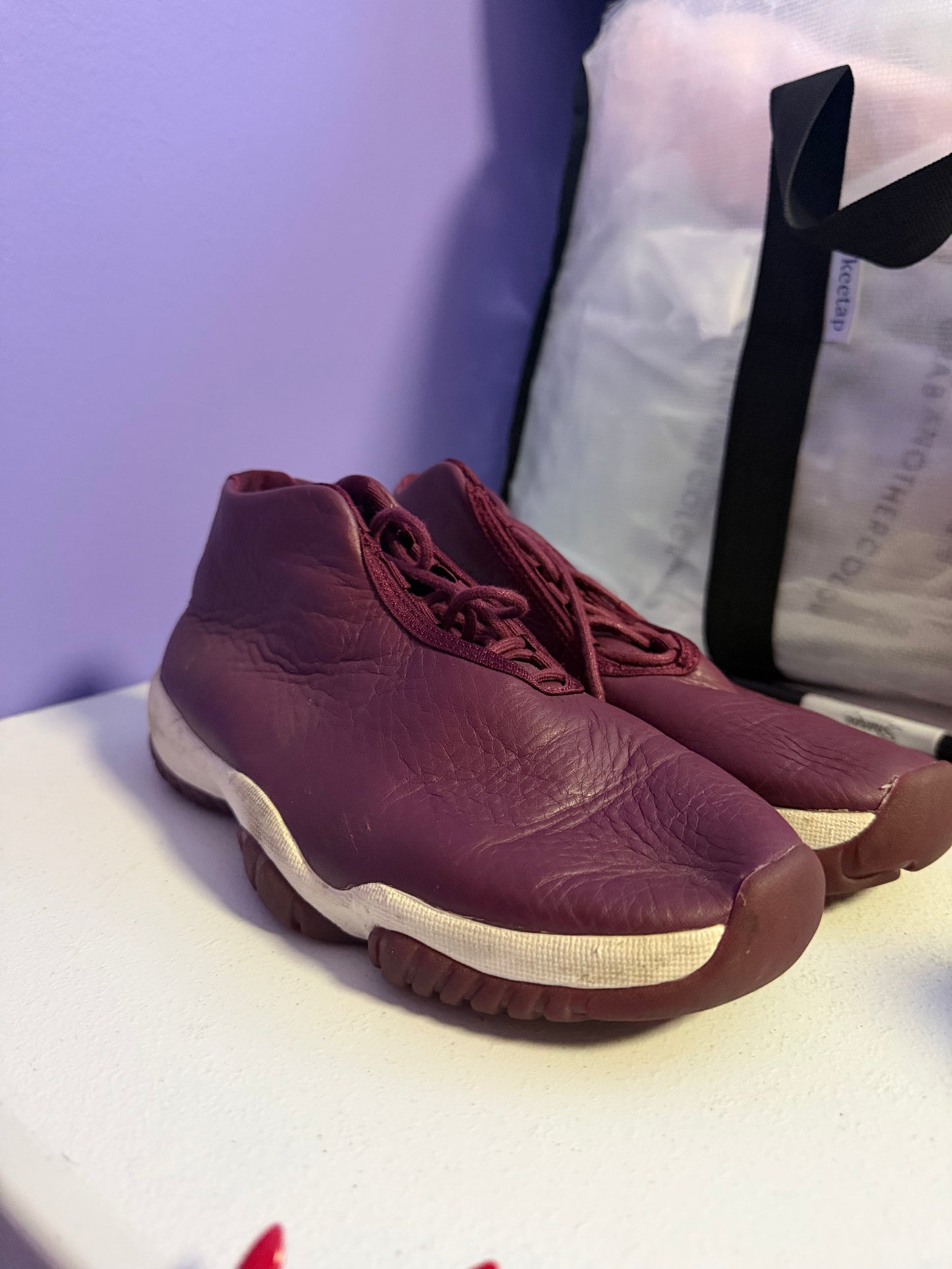 (7.5 WMNS) Nike Air Jordan Future Bordeaux Phantom Leather Sneakers Shoes