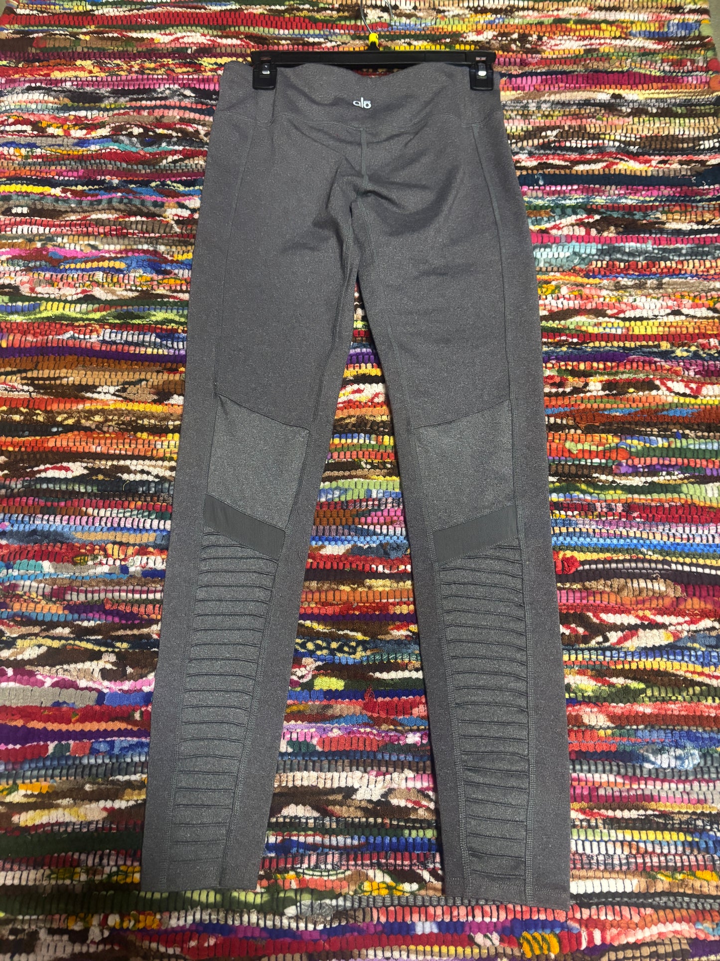 Alo Leggings Womens M Medium Gray High Waist Athletic Stretch Pull On Yoga Moto