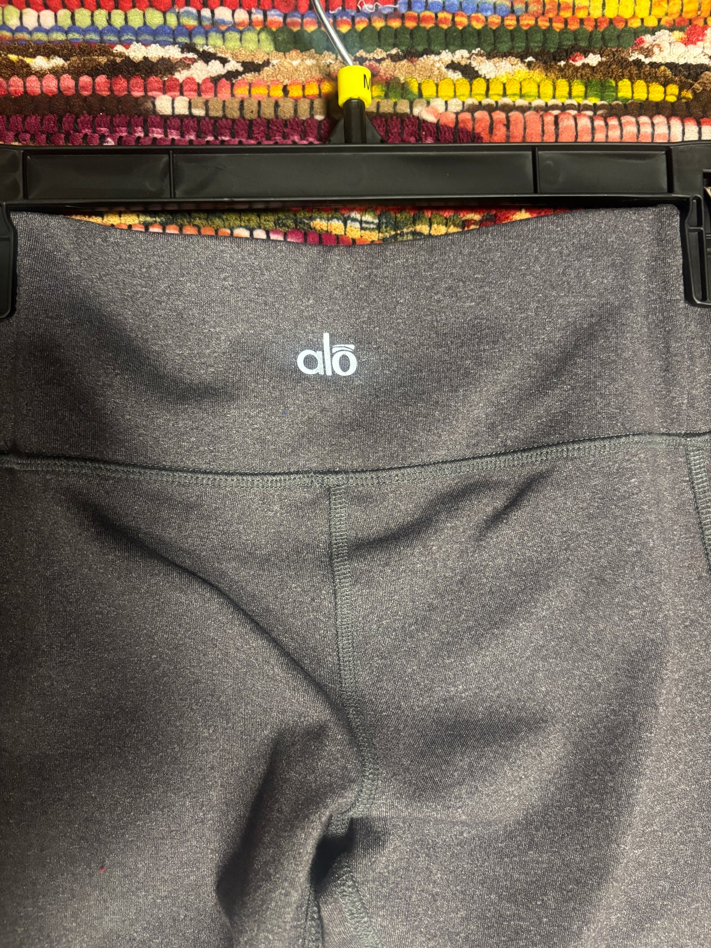 Alo Leggings Womens M Medium Gray High Waist Athletic Stretch Pull On Yoga Moto