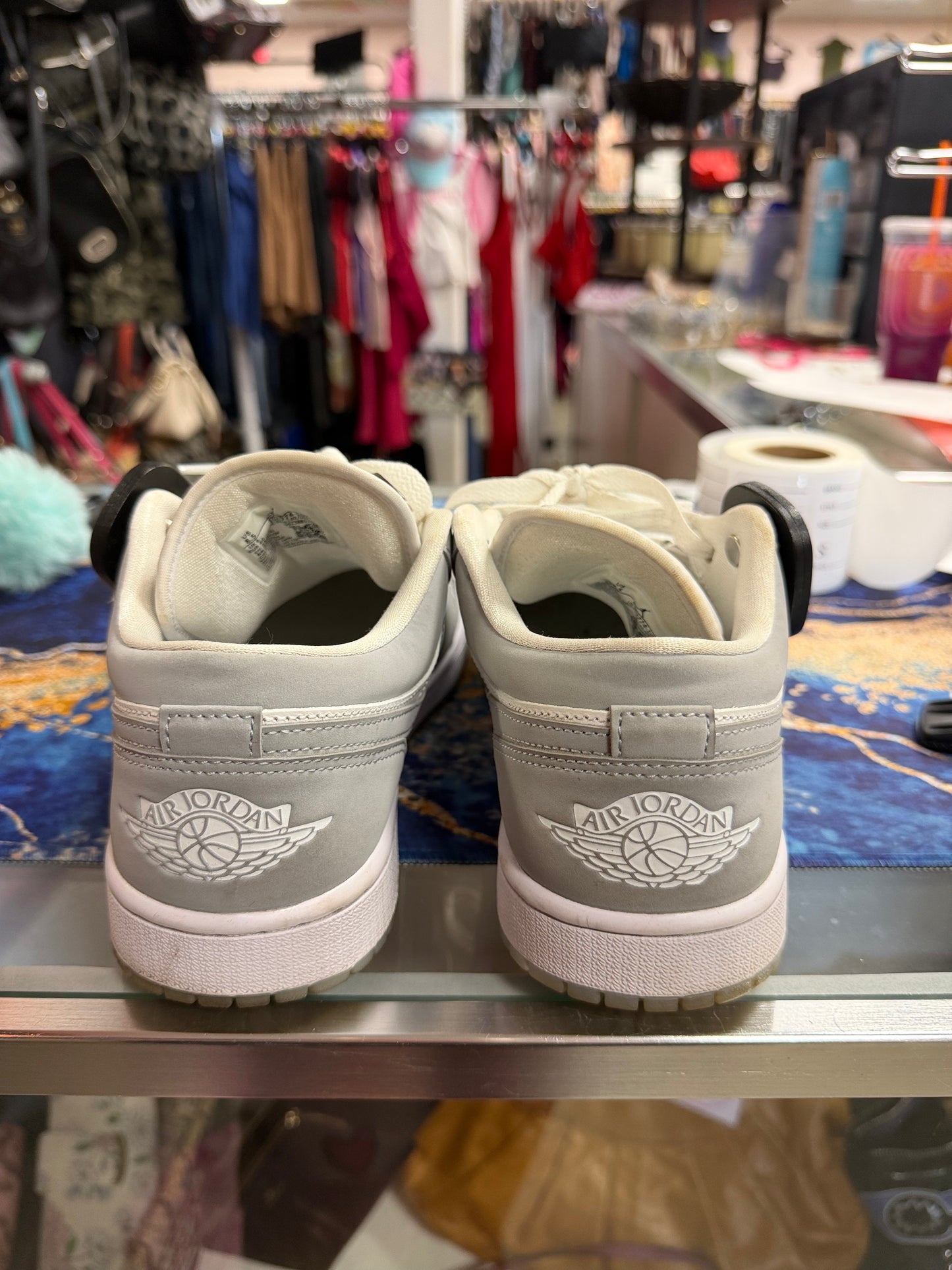 (Size 8.5 Women) Jordan 1 Low White Wolf Grey