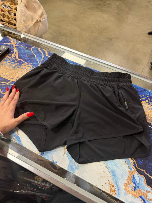 (SIZE 10) Lululemon Tracker V Shorts Black Athleisure Gym Performance Running