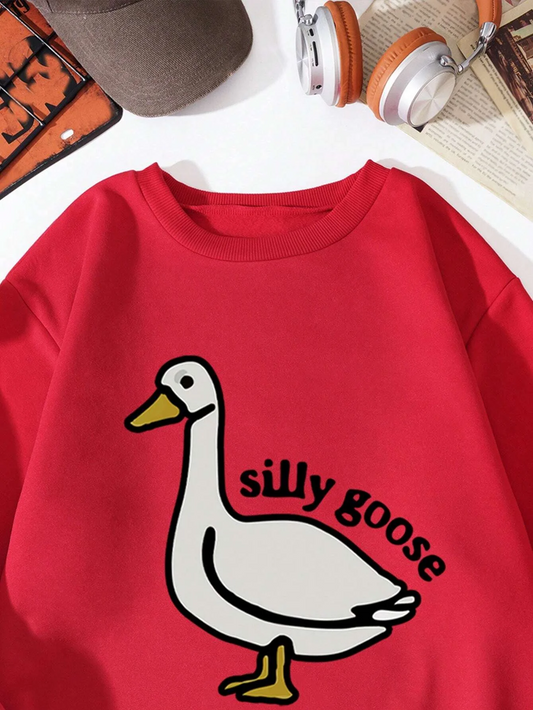 SILLY GOOSE RED HOODIE MEDIUM