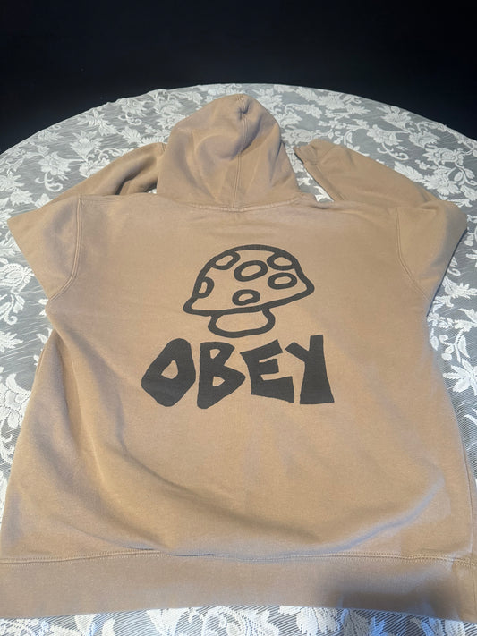 (LARGE) Y2K OBEY Biege Hoodie