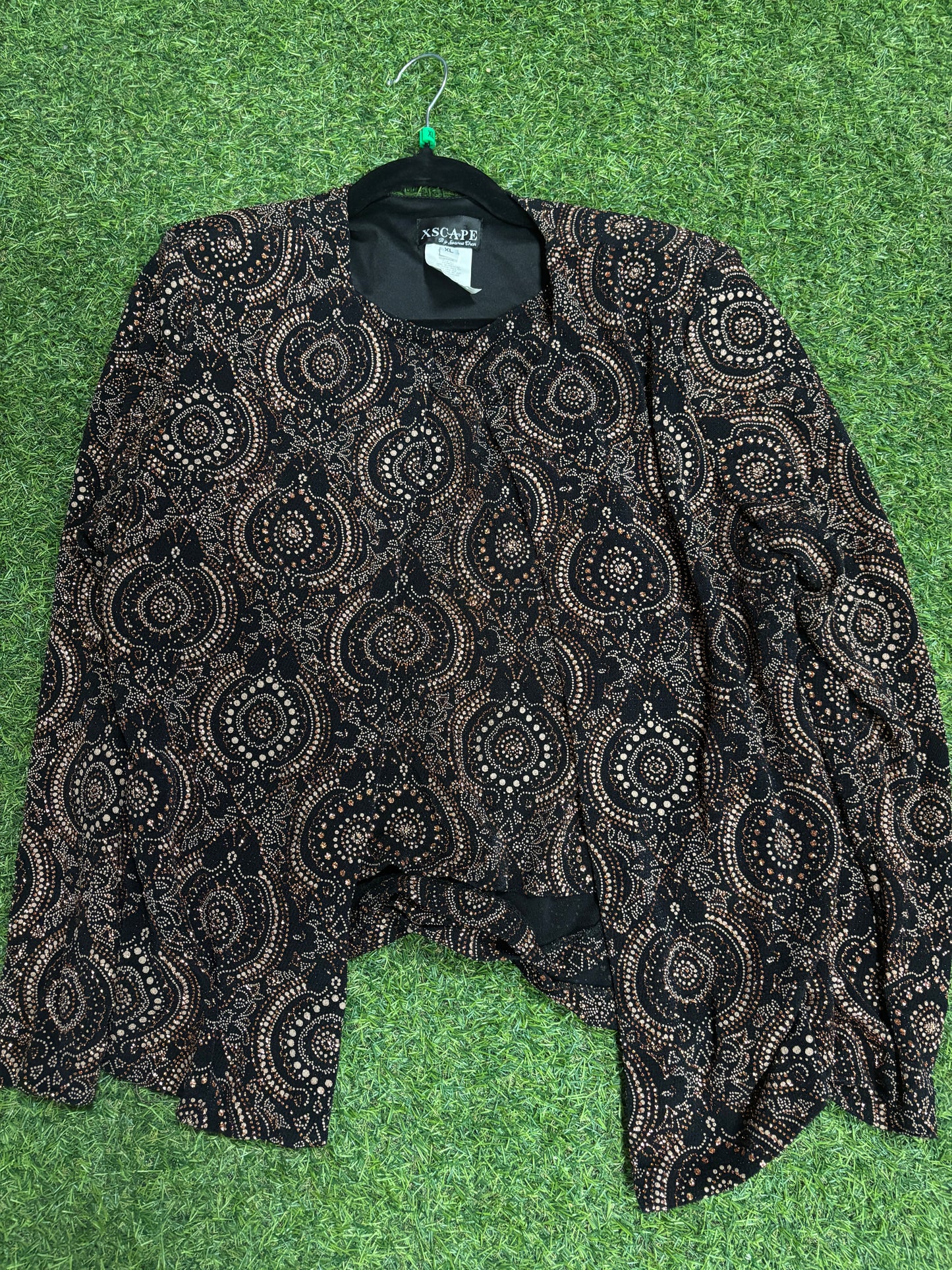 (XL) Vintage Xscape Geometric Print Cardigan