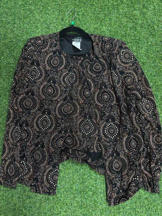 (XL) Vintage Xscape Geometric Print Cardigan