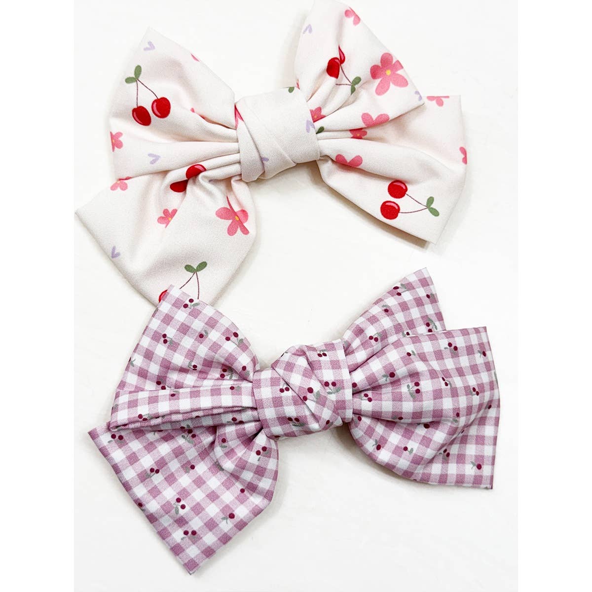 Double Layer Cherry Bow Hair Clips