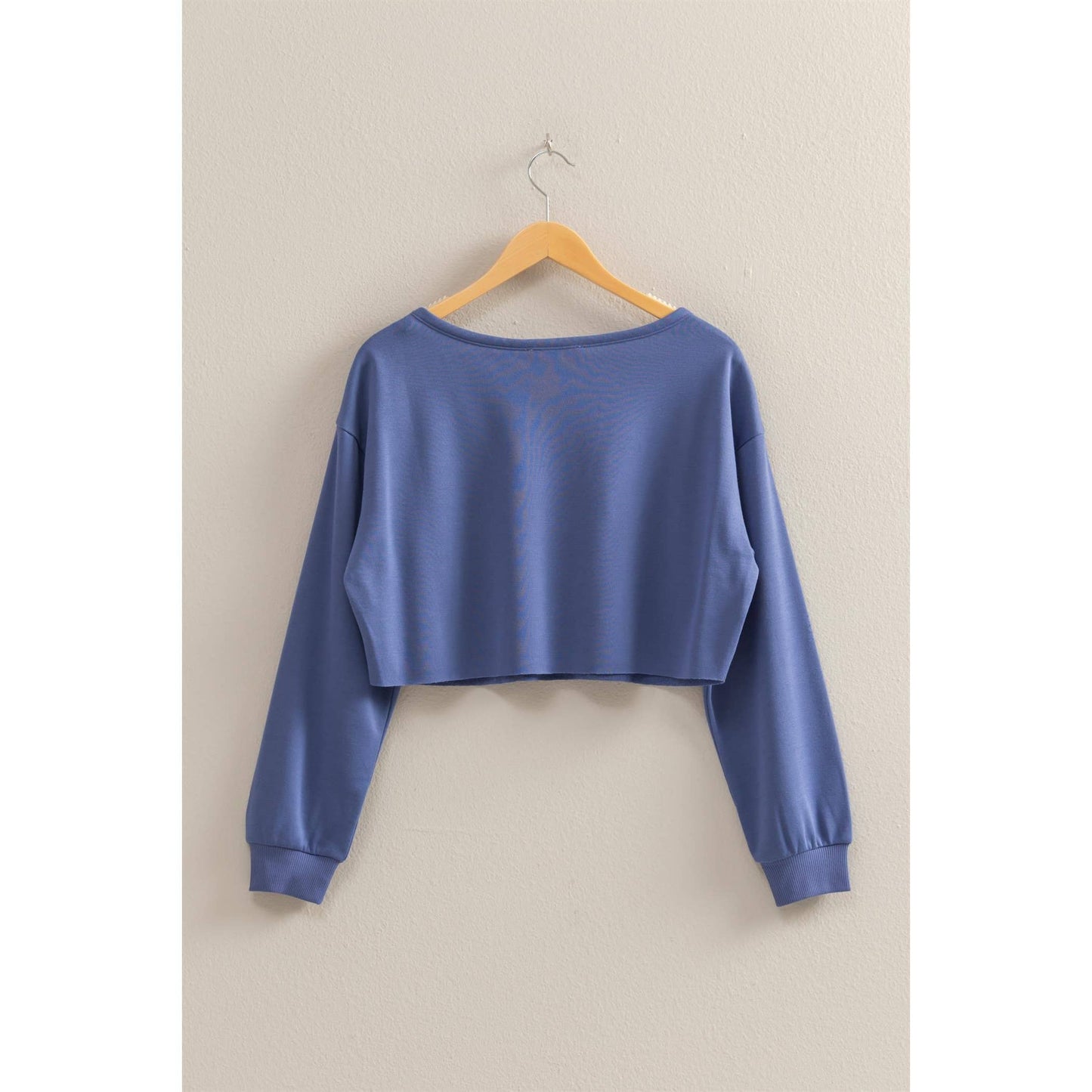 Casually Cute Boat Neck Long Sleeve Top