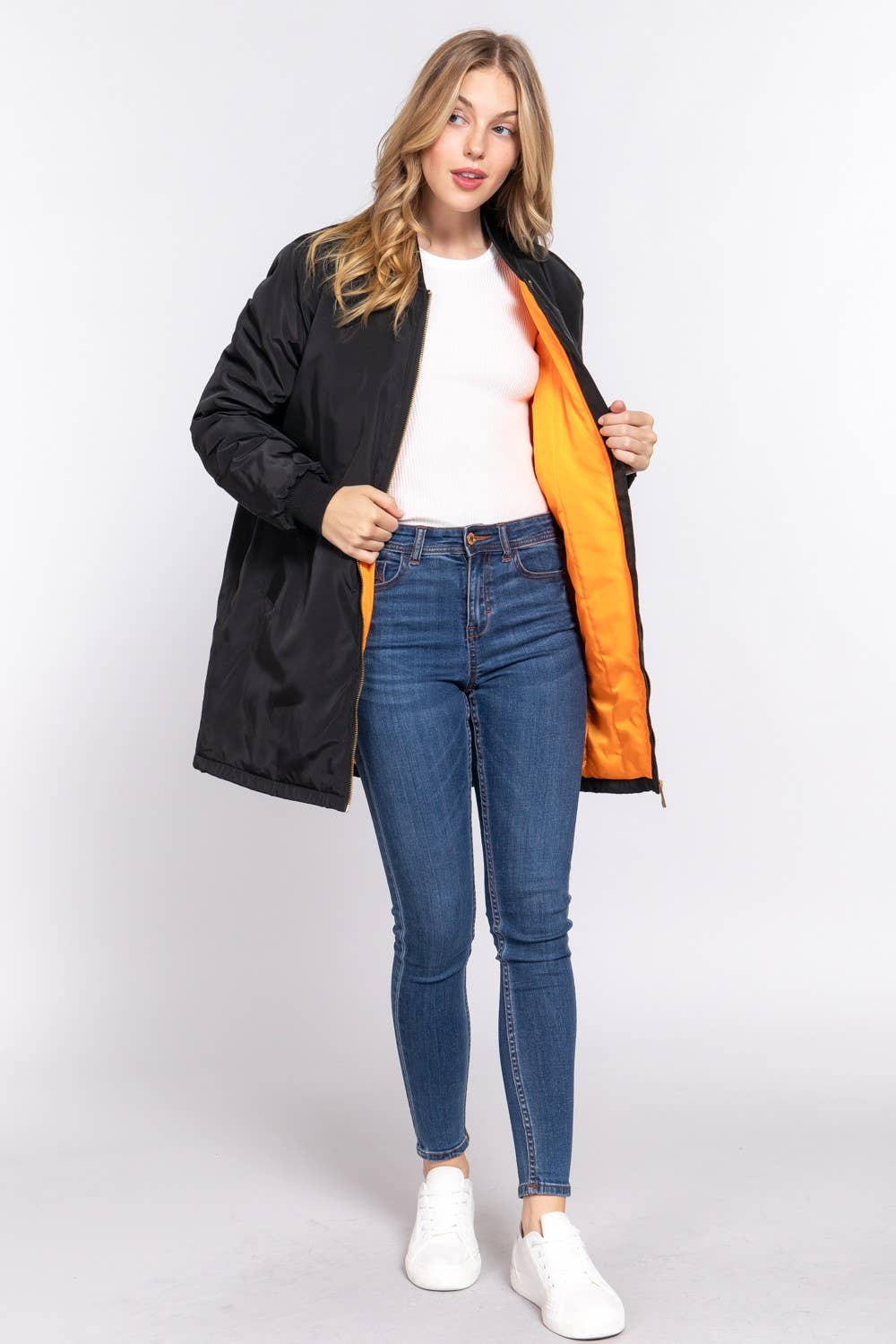 Long Line Bomber Jacket
