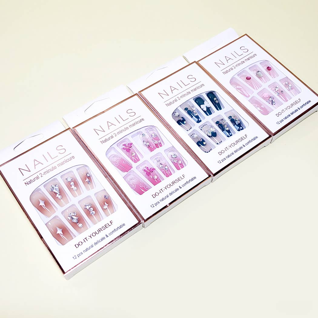 Women Pre Glued Press On Nail Set