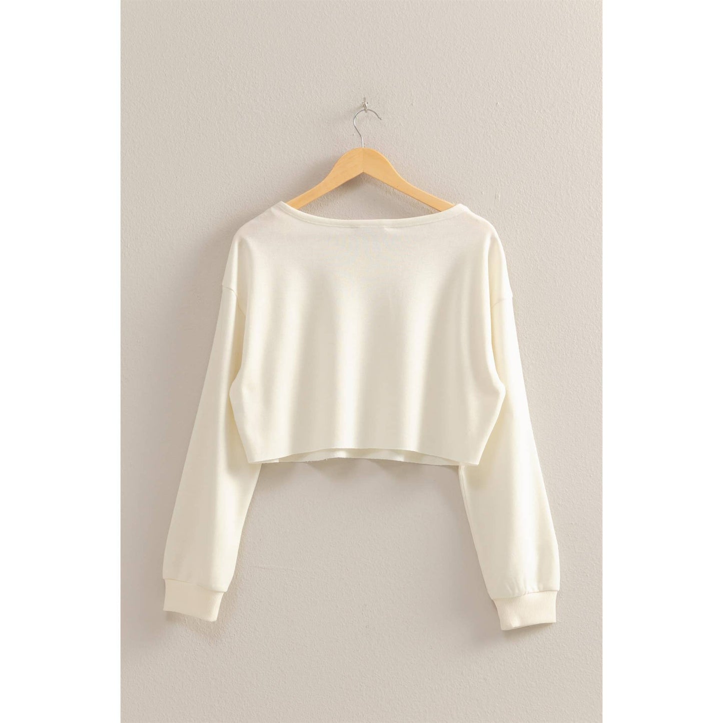 Casually Cute Boat Neck Long Sleeve Top