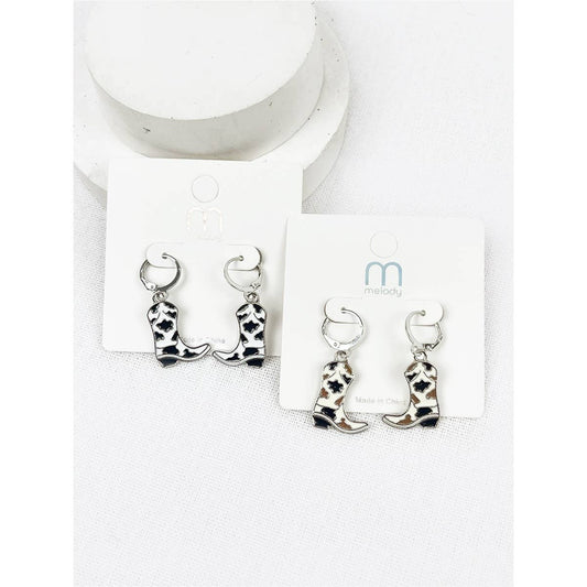 Western Cowgirl Boot Dangle Earrings