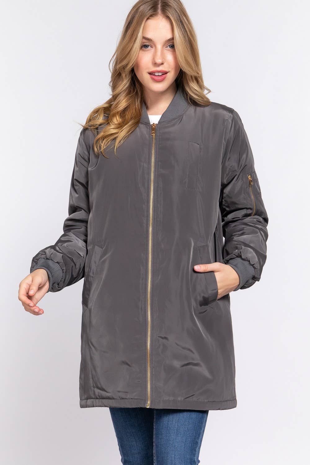 Long Line Bomber Jacket