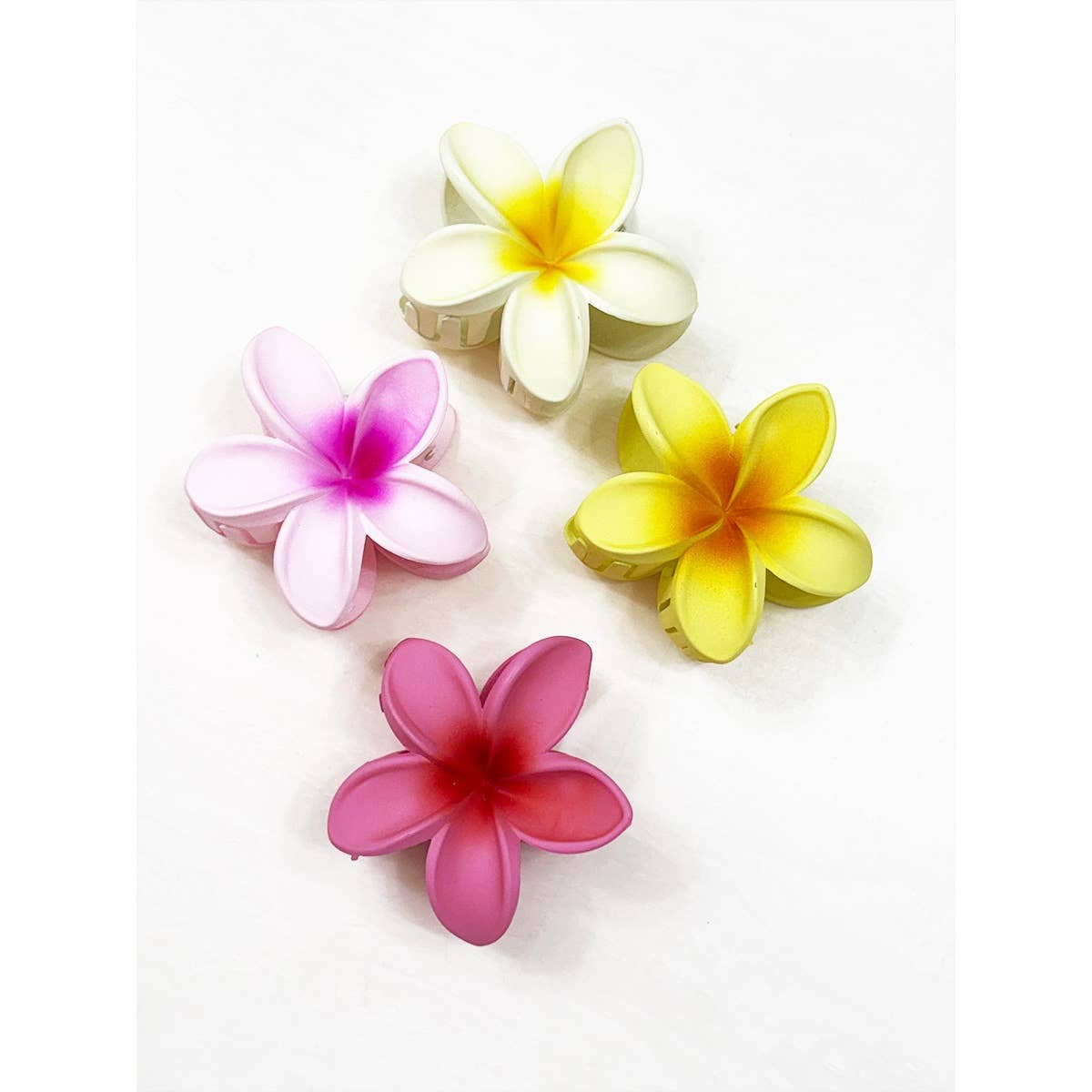 Matte Hawaiian Plumeria Hair Claw Clip