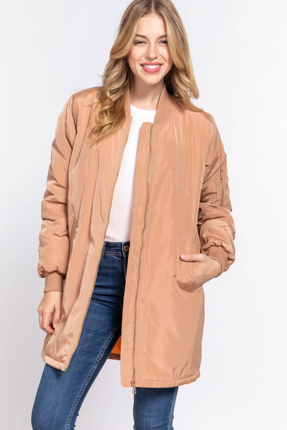 Long Line Bomber Jacket