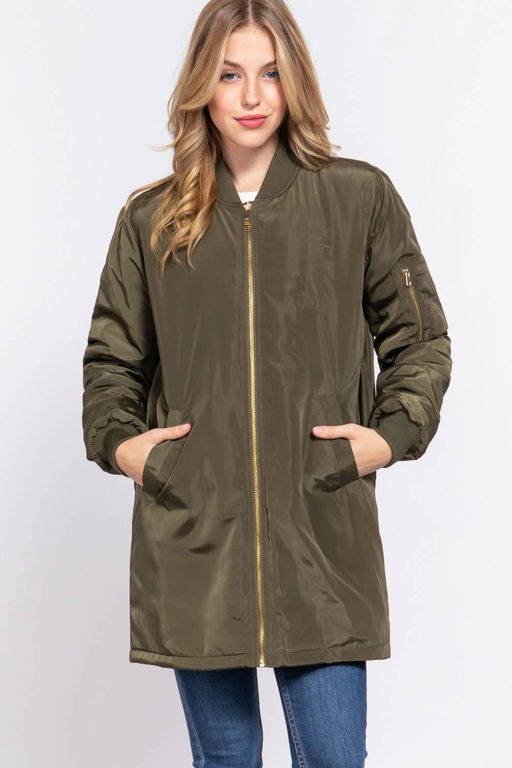 Long Line Bomber Jacket